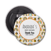 Cute Bumble Bee and Rainbows Pattern Hartelijk dan Button Flesopener (Voorkant)