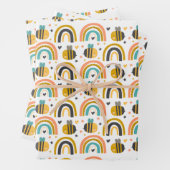 Cute Bumble Bee and Rainbows Pattern Inpakpapier Vel (In situ)