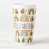 Cute Bumble Bee and Rainbows Pattern