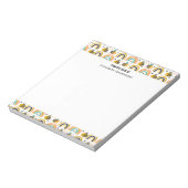 Cute Bumble Bee and Rainbows Pattern Notitieblok (Gedraaid)