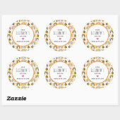 Cute Bumble Bee and Rainbows Pattern Ronde Sticker (Vel)