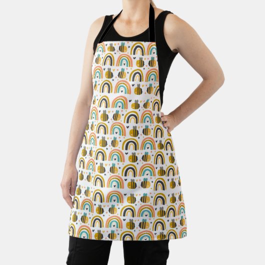 Cute Bumble Bee and Rainbows Pattern Schort (Insitu)