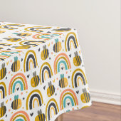 Cute Bumble Bee and Rainbows Pattern Tafelkleed (Voorbeeld)