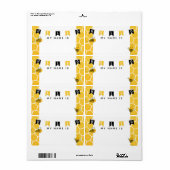 Cute Bumble Bee Honeycomb Hallo Mijn naam is Stick Etiket (Full Sheet)