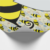Cute Bumble Bee met Pattern Cadeaupapier (Hoek)