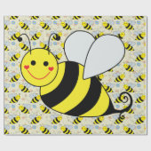 Cute Bumble Bee met Pattern Cadeaupapier (Vlak)