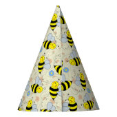 Cute Bumble Bee met Pattern Feesthoedjes (Achterkant)