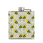 Cute Bumble Bee met Pattern Heupfles (Achterkant)