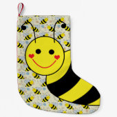 Cute Bumble Bee met Pattern Kleine Kerstsok (Voorkant)