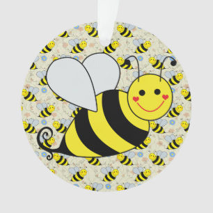 Cute Bumble Bee met Pattern Ornament