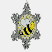 Cute Bumble Bee met Pattern Tin Sneeuwvlok Ornament (Links)