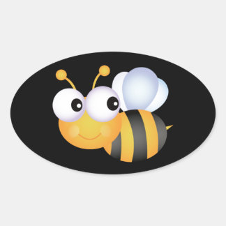 Cute Bumble Bee Ovale Sticker