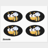Cute Bumble Bee Ovale Sticker (Vel)