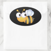 Cute Bumble Bee Ovale Sticker (Tas)