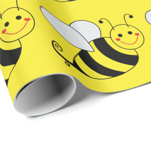 Cute Bumble Bee Pattern Cadeaupapier