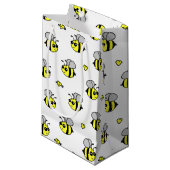 Cute Bumble Bee Pattern White Klein Cadeauzakje (Voorkant Gekanteld)
