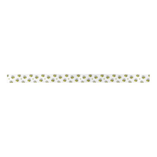Cute Bumble Bee Pattern White Lint (Voorkant)