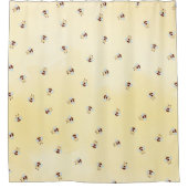 Cute Bumble Bee Pattern Yellow Douchegordijn (Voorkant)