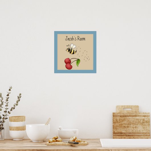 Cute Bumble Bee Persoonlijk Poster (Keuken)