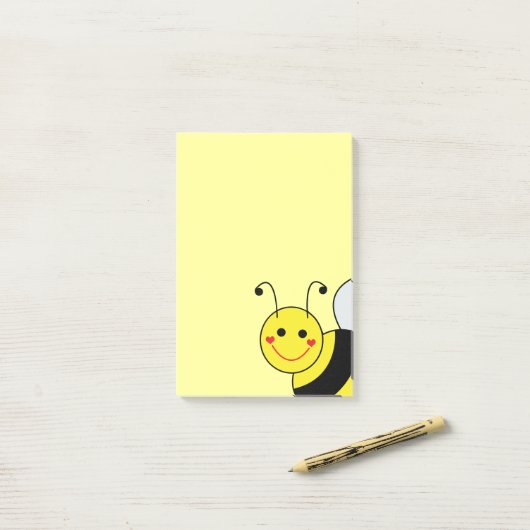 Cute Bumble Bee Post-it® Notes (Op bureau)