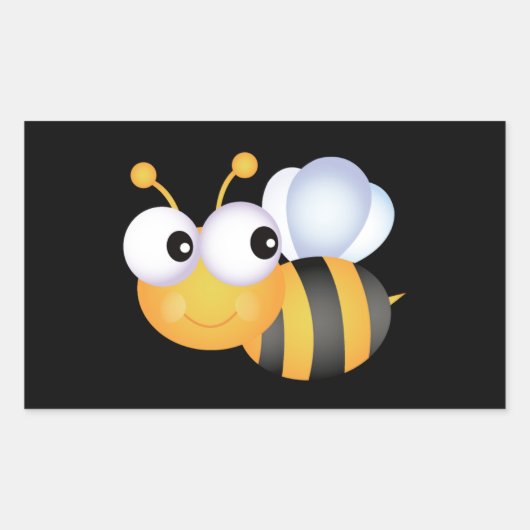 Cute Bumble Bee Rechthoekige Sticker (Voorkant)