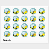 Cute Bumble Bee Ronde Sticker (Vel)