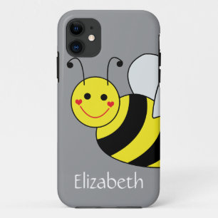 Cute Bumble Bee Specialized Gray iPhone 11 Hoesje