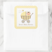Cute Bumble Bee Stroller Baby showers Étiquettes (Sac)
