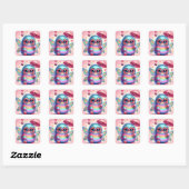 Cute Bumble Bee Vierkante Sticker (Vel)