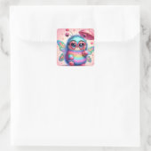 Cute Bumble Bee Vierkante Sticker (Tas)