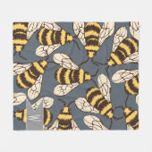 Cute Bumble Bees Illustration - Personalized Fleece Deken (Voorkant (Horizontaal))