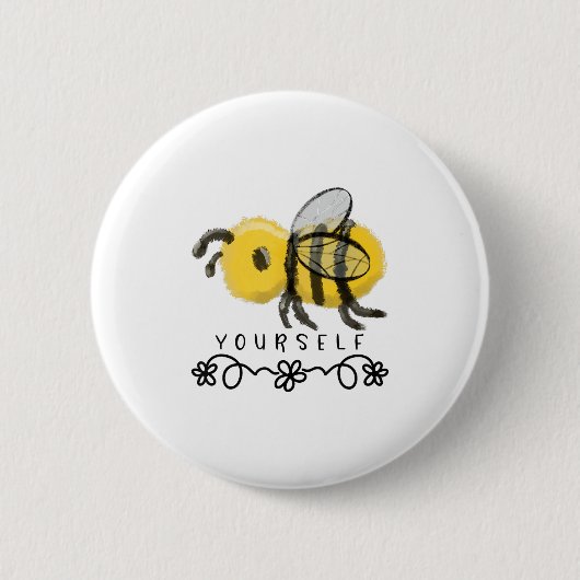 Cute Bumblebee Bee Yourself Ronde Button 5,7 Cm (Voorkant)