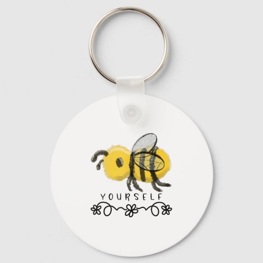 Cute Bumblebee Bee Yourself  Sleutelhanger (Voorkant)