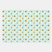 Cute Bumblebee en Flowers Inpakpapier Vel (Voorkant)