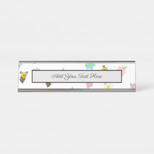 Cute Bumblebee Gele Zwarte Bumble Bee Colorful Bureau Naambordje