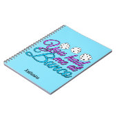Cute Bunco Game Night Blue op maat Notitieboek (Linkerzijde)