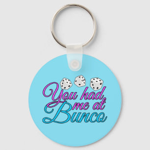 Cute Bunco Game Night Pink Blue Dice Sleutelhanger