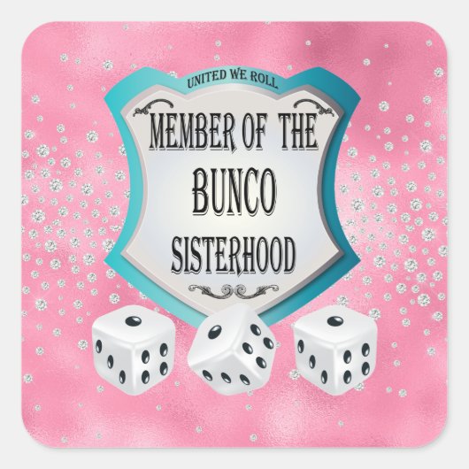 Cute  Bunco Player Bunco Party Vierkante Sticker (Voorkant)
