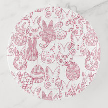 Cute Bunnies and Eggs Trinket Tray