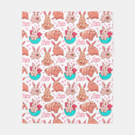 Cute Bunnies Fleece Blanket