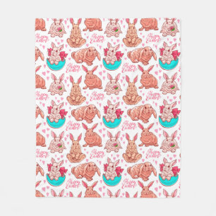 Cute Bunnies Fleece Blanket
