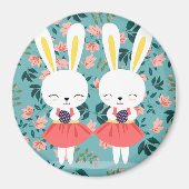 Cute Bunnies Magnet Magneet (Voorkant)