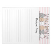 Cute Bunnies Personalized Notitieblok (Voorkant)