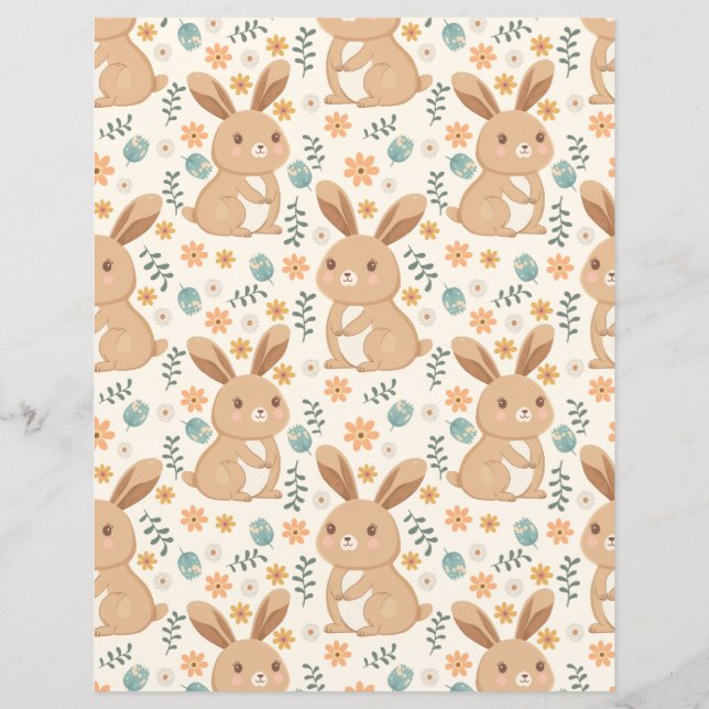Cute Bunnies Scrapbook Paper (Voorkant)