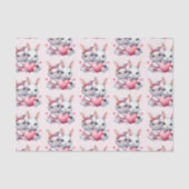 Cute Bunnies Sharing a Heart Pattern Tissuepapier (Voorkant)