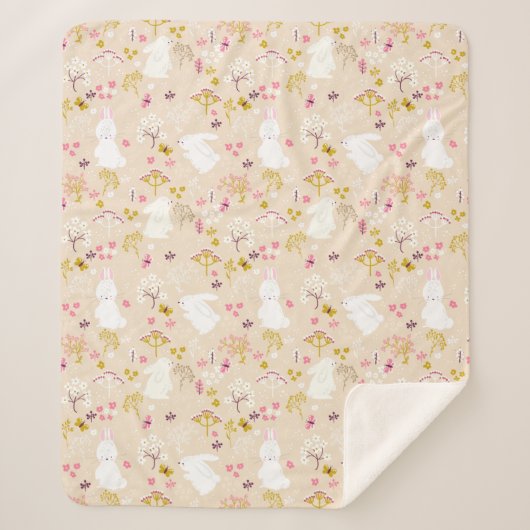 Cute Bunnies Sherpa Deken (Voorkant)