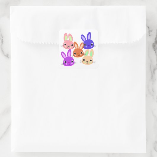 Cute Bunnies Vierkante Sticker (Tas)