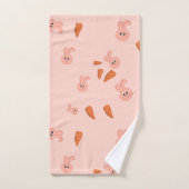 Cute Bunny and Carrot Pattern (Serviette à main)
