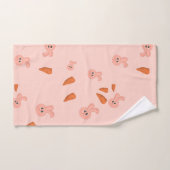 Cute Bunny and Carrot Pattern (Serviette à main)