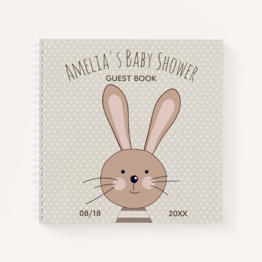 Cute Bunny and Stippen Baby shower Guest Notitieboek (Voorkant)